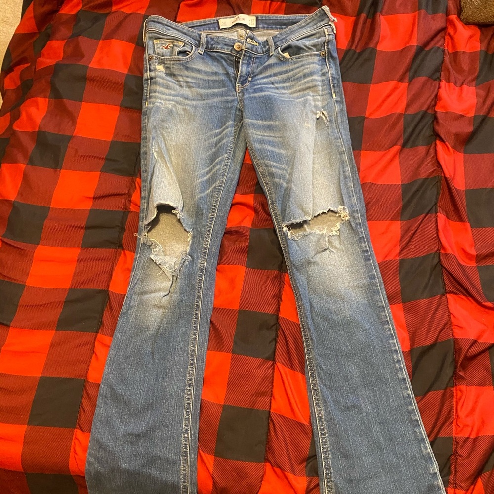 Hollister medium/light wash boot cut jeans